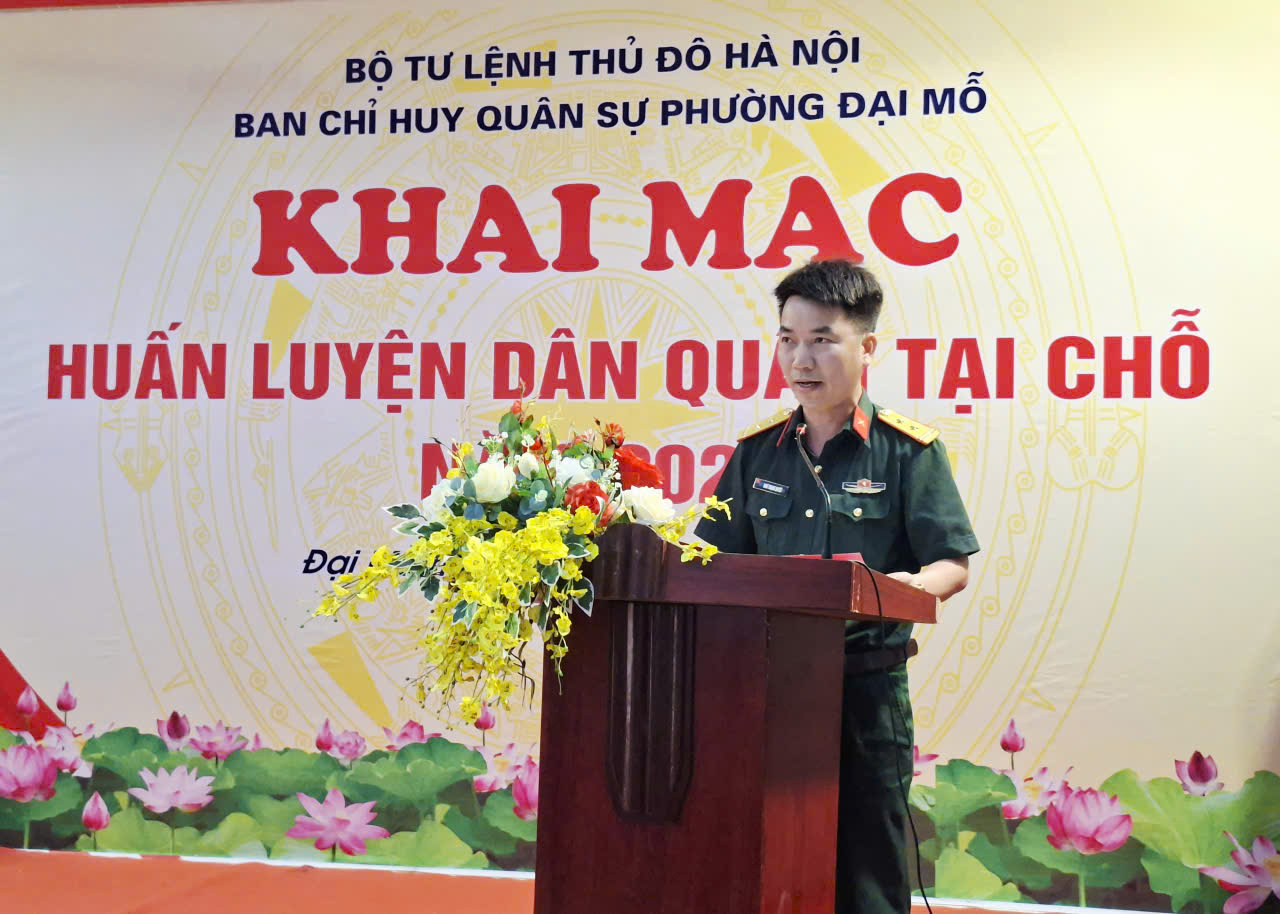 Ban chỉ huy Quân sự phường Đại Mỗ khai mạc huấn luyện Dân quân tại chỗ năm 2026, nâng cao khả năng sẵn sàng chiến đấu- Ảnh 2.
