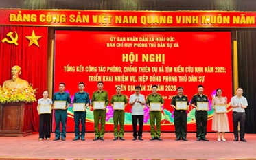 Hoài Đức 15 tập thể và 63 cá nhân có thành tích trong công tác phòng chống thiên tai và tìm kiếm cứu nạn năm 2025