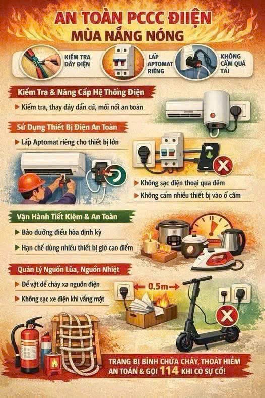 Khuyến cáo các biện pháp đảm bảo an toàn PCCC trong sử dụng điện mùa nắng nóng- Ảnh 1.