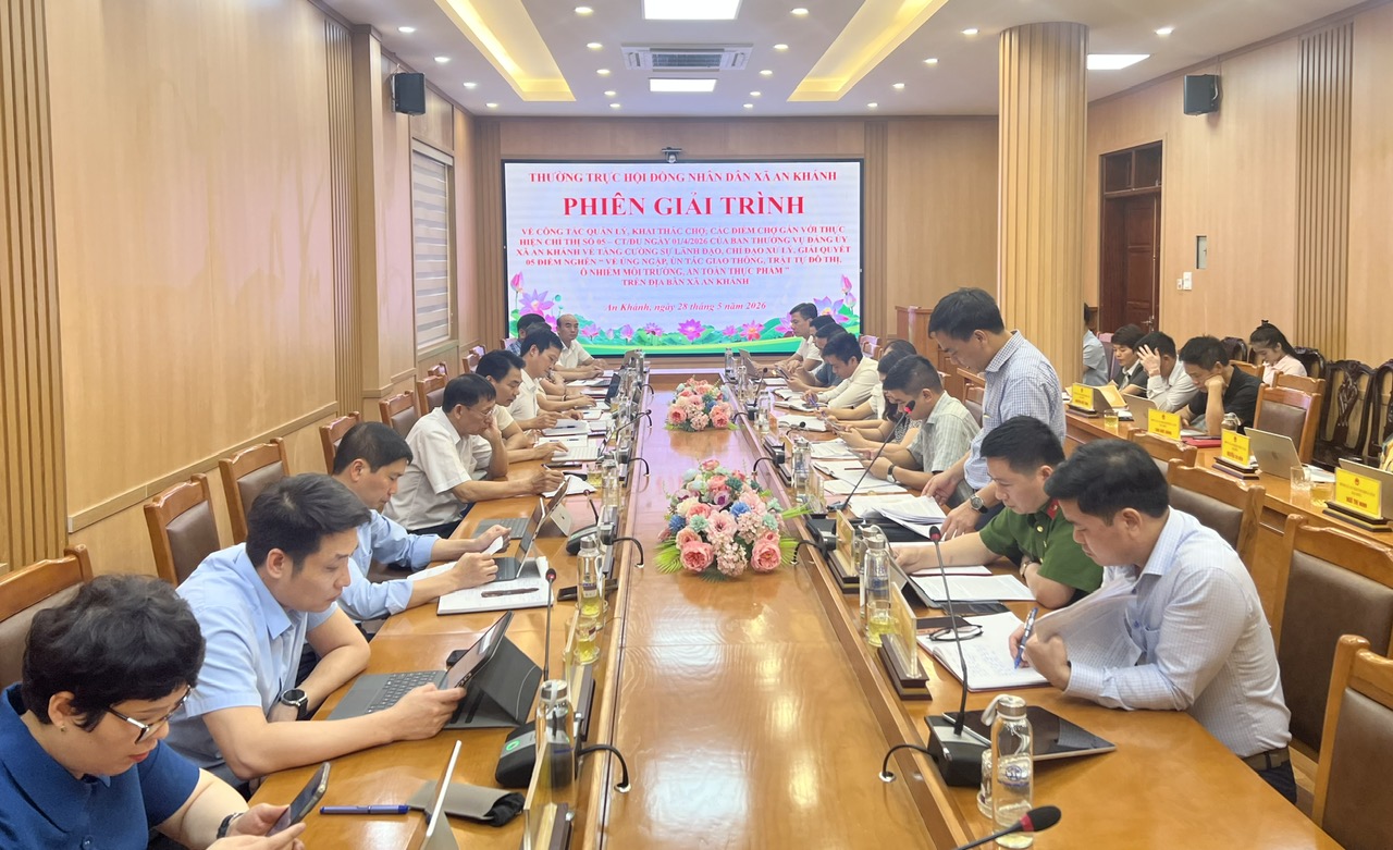 Thường trực HĐND xã An Khánh&nbsp;tổ chức phiên giải trình về công tác quản lý, khai thác chợ, các điểm chợ gắn với thực hiện Chỉ thị số 05 của Ban Thường vụ Đảng ủy xã- Ảnh 4.