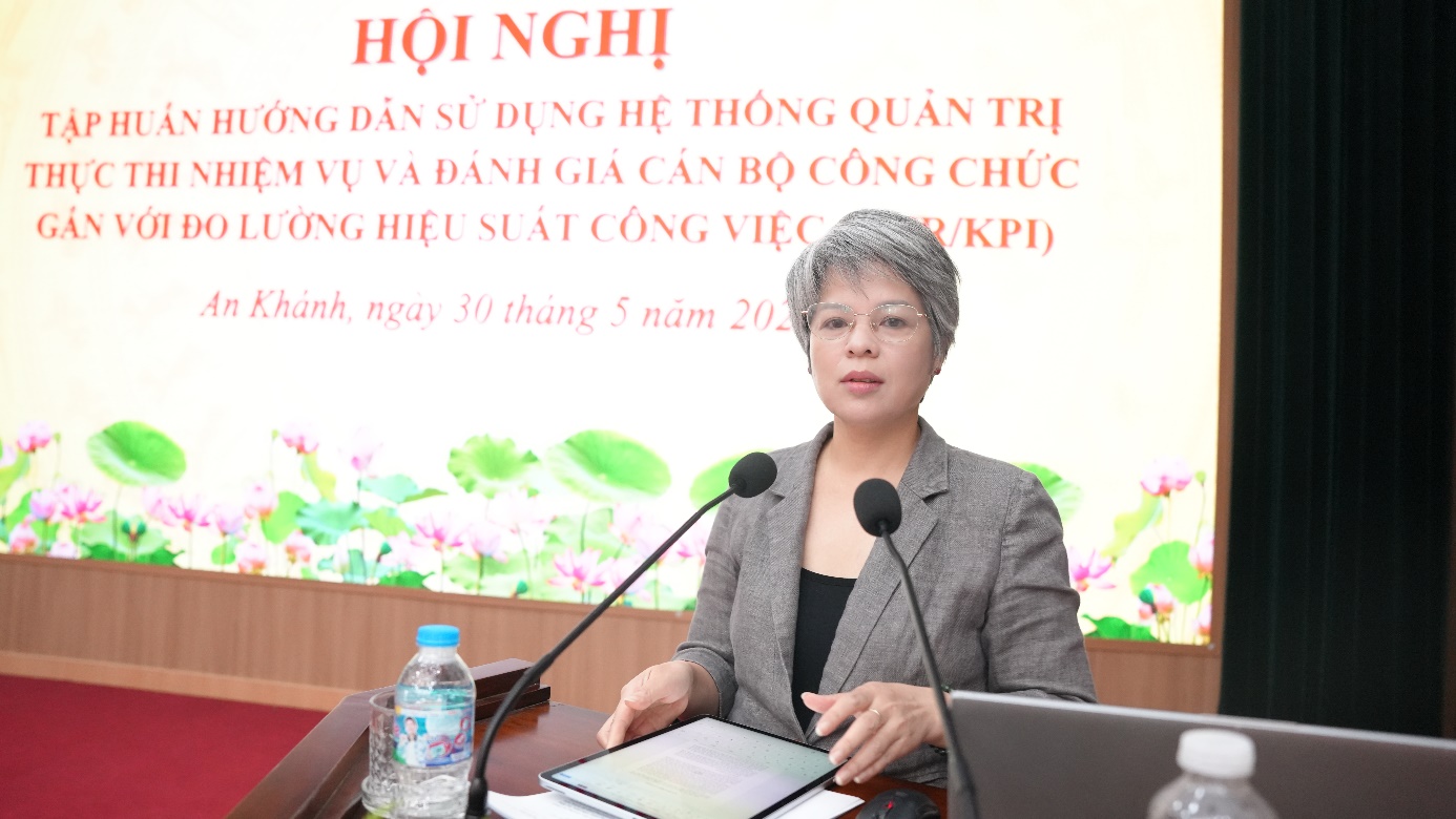 An Khánh&nbsp;tập huấn sử dụng Hệ thống quản trị thực thi nhiệm vụ và đánh giá cán bộ theo phương pháp OKR/KPI- Ảnh 1.