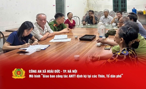 Công an xã Hoài Đức: Giao ban an ninh thôn, tổ dân phố – Giữ bình yên từ khi chưa phát sinh- Ảnh 2.