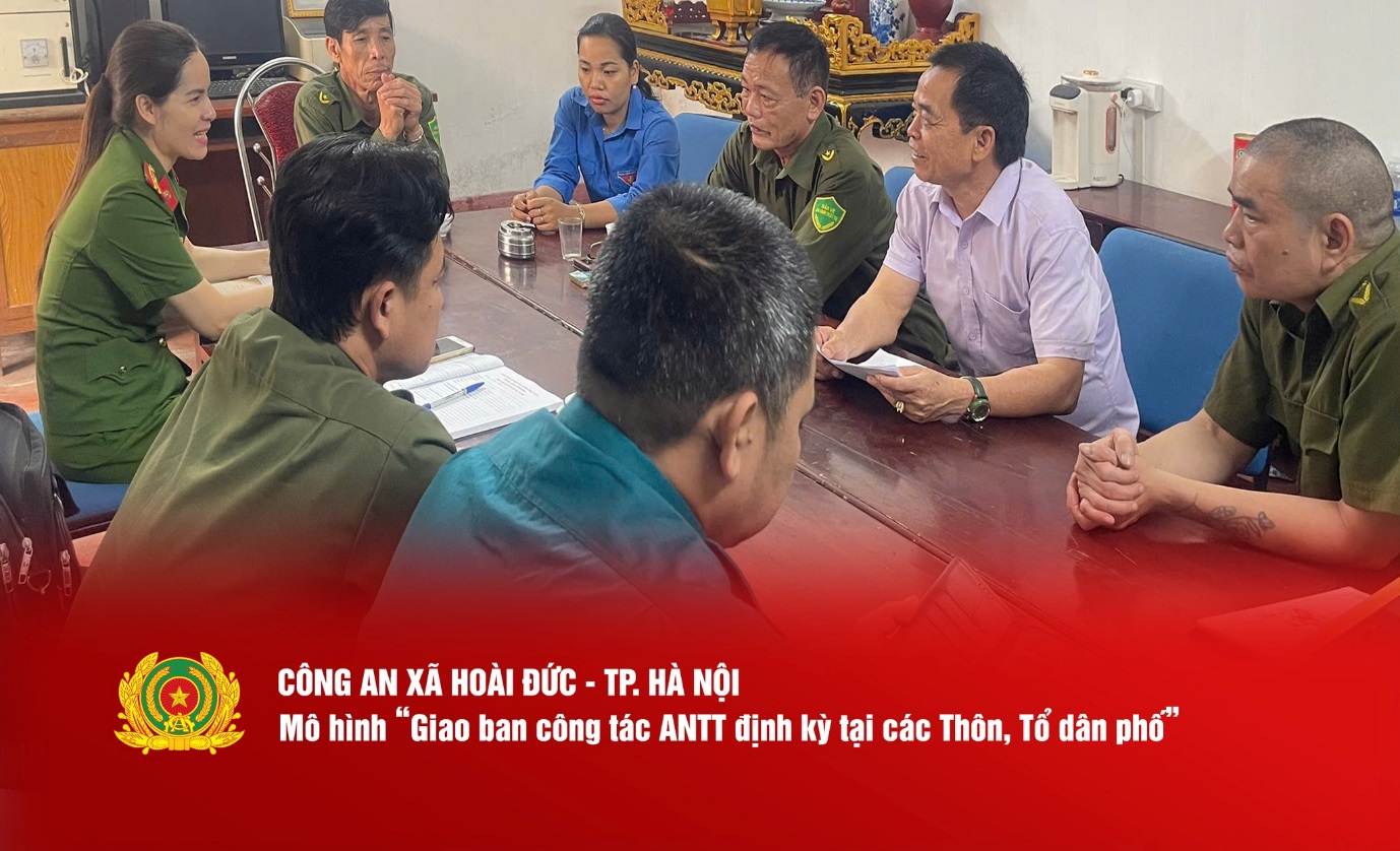 Công an xã Hoài Đức: Giao ban an ninh thôn, tổ dân phố – Giữ bình yên từ khi chưa phát sinh- Ảnh 1.