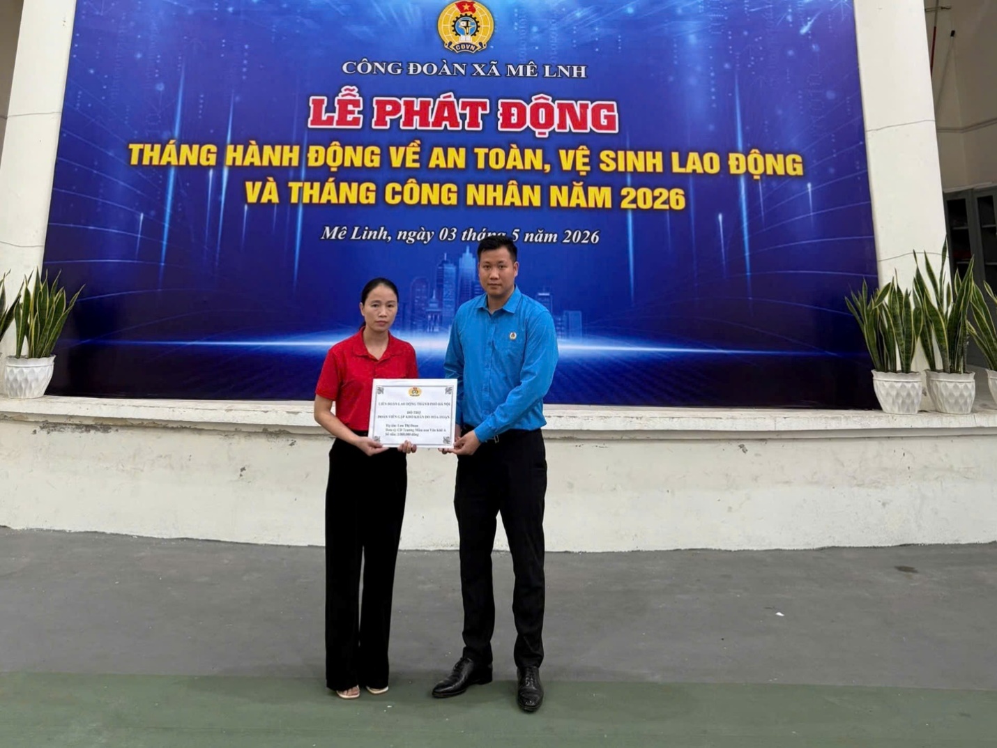 Công đoàn xã Mê Linh phát động Tháng hành động về an toàn, vệ sinh lao động và Tháng Công nhân năm 2026- Ảnh 2.