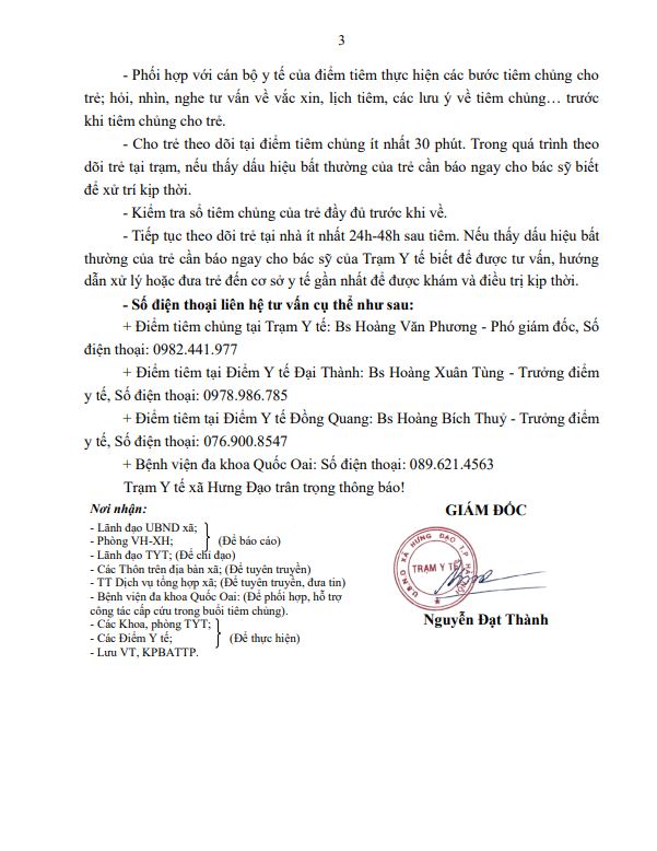 THÔNG BÁO
Về việc Tổ chức các buổi tiêm chủng thường xuyên trên địa bàn xã Hưng Đạo tháng 5 năm 2026- Ảnh 3.