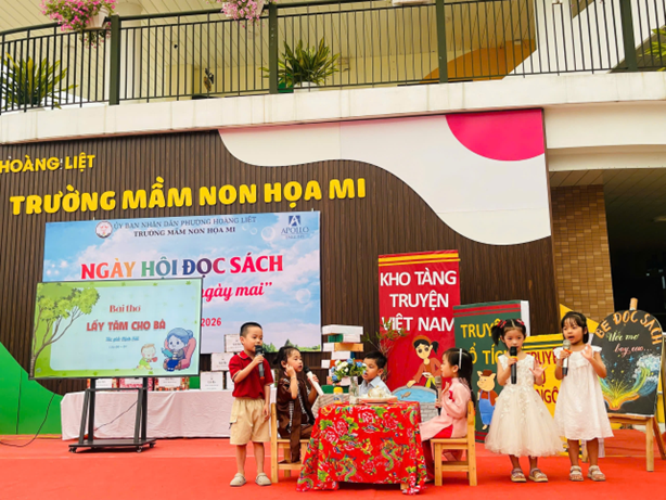 Trường Mầm non Họa Mi tổ chức “Ngày hội sách - Nơi ươm mầm tri thức”- Ảnh 8.