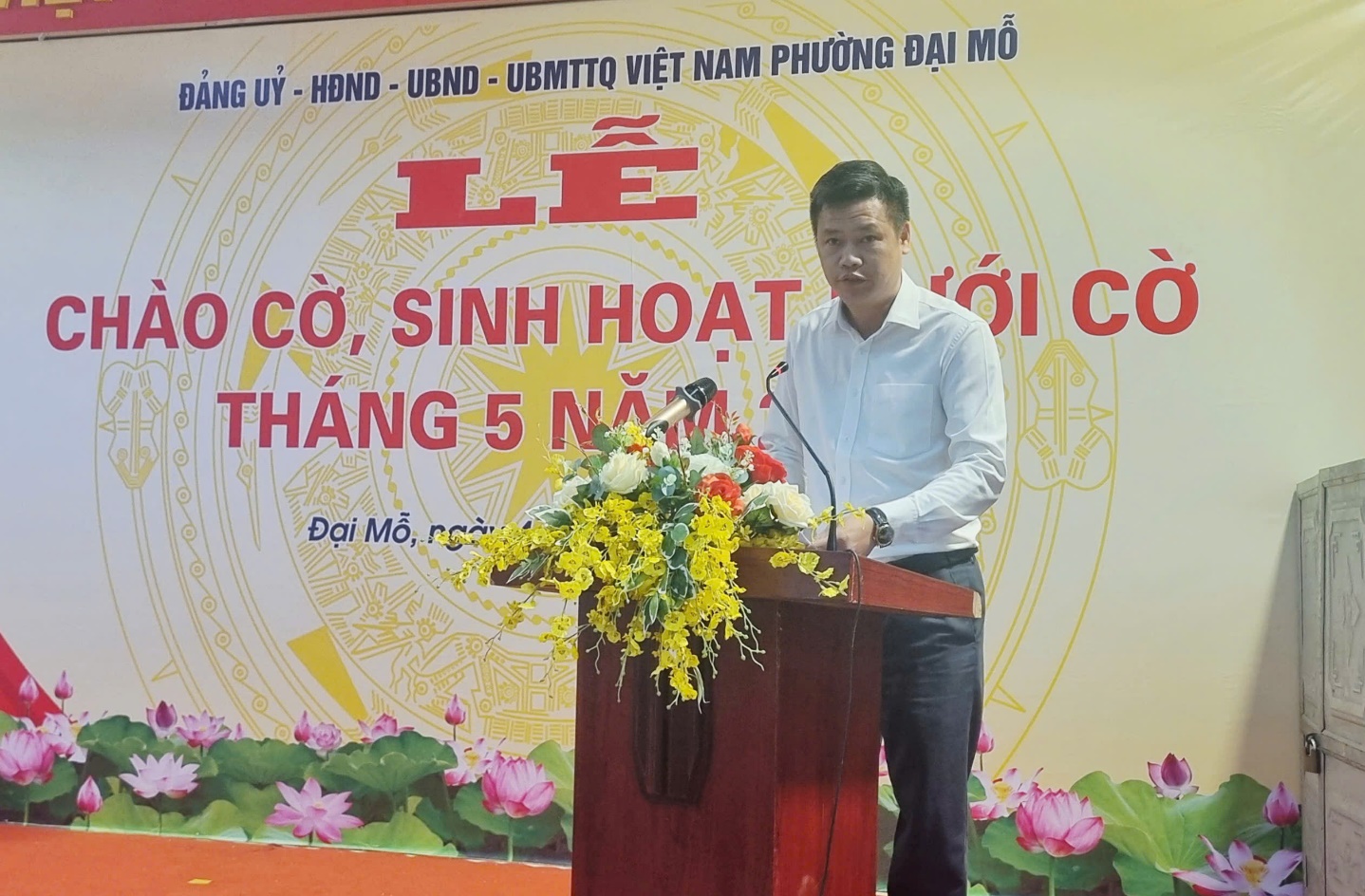 Phường Đại Mỗ tổ chức Lễ Chào cờ, sinh hoạt dưới cờ tháng 5 năm 2026- Ảnh 2.