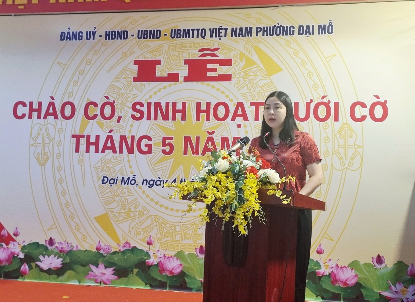 Phường Đại Mỗ tổ chức Lễ Chào cờ, sinh hoạt dưới cờ tháng 5 năm 2026- Ảnh 3.