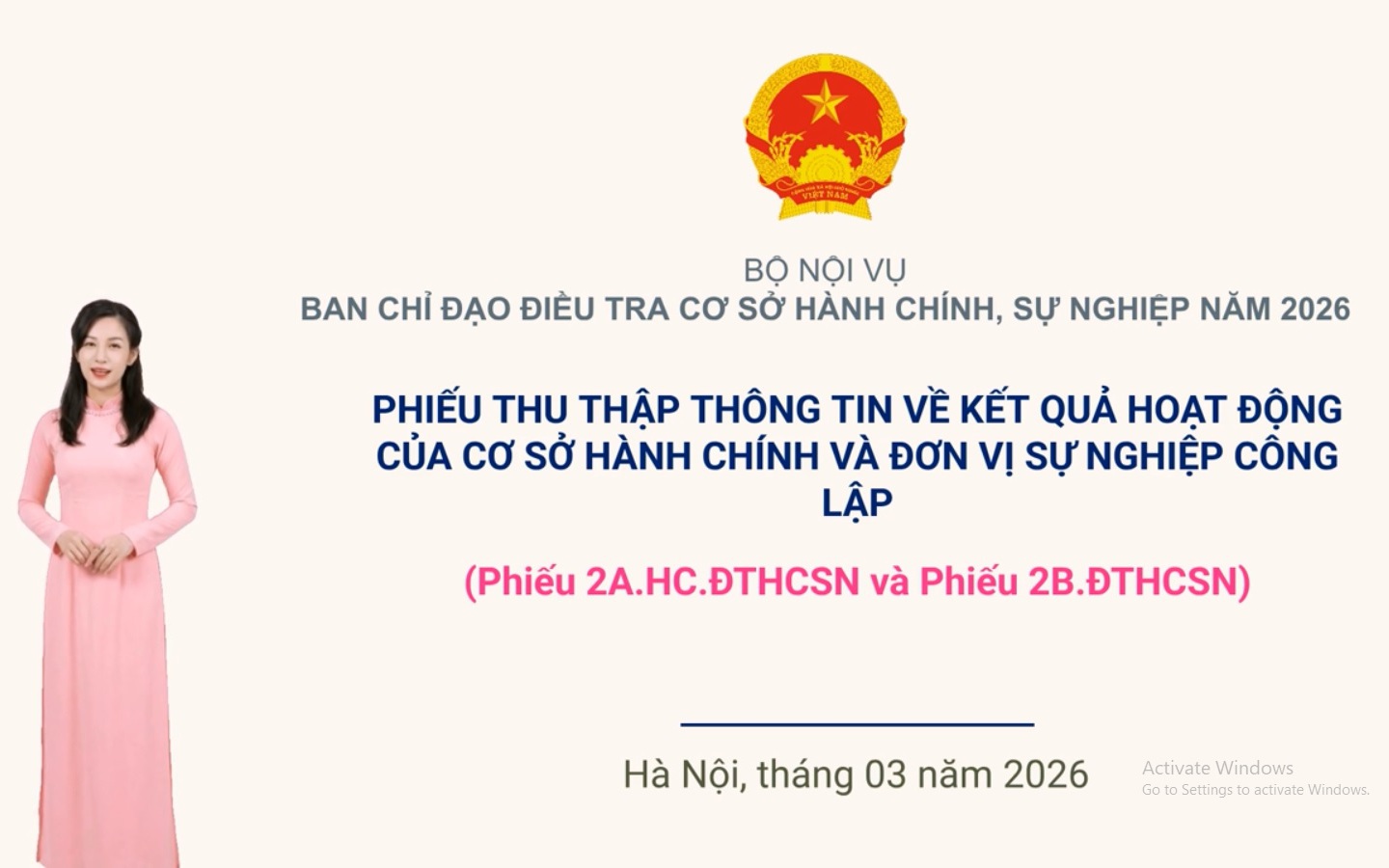 Hướng dẫn quy trình điều tra đơn vị hành chính, sự nghiệp toàn quốc