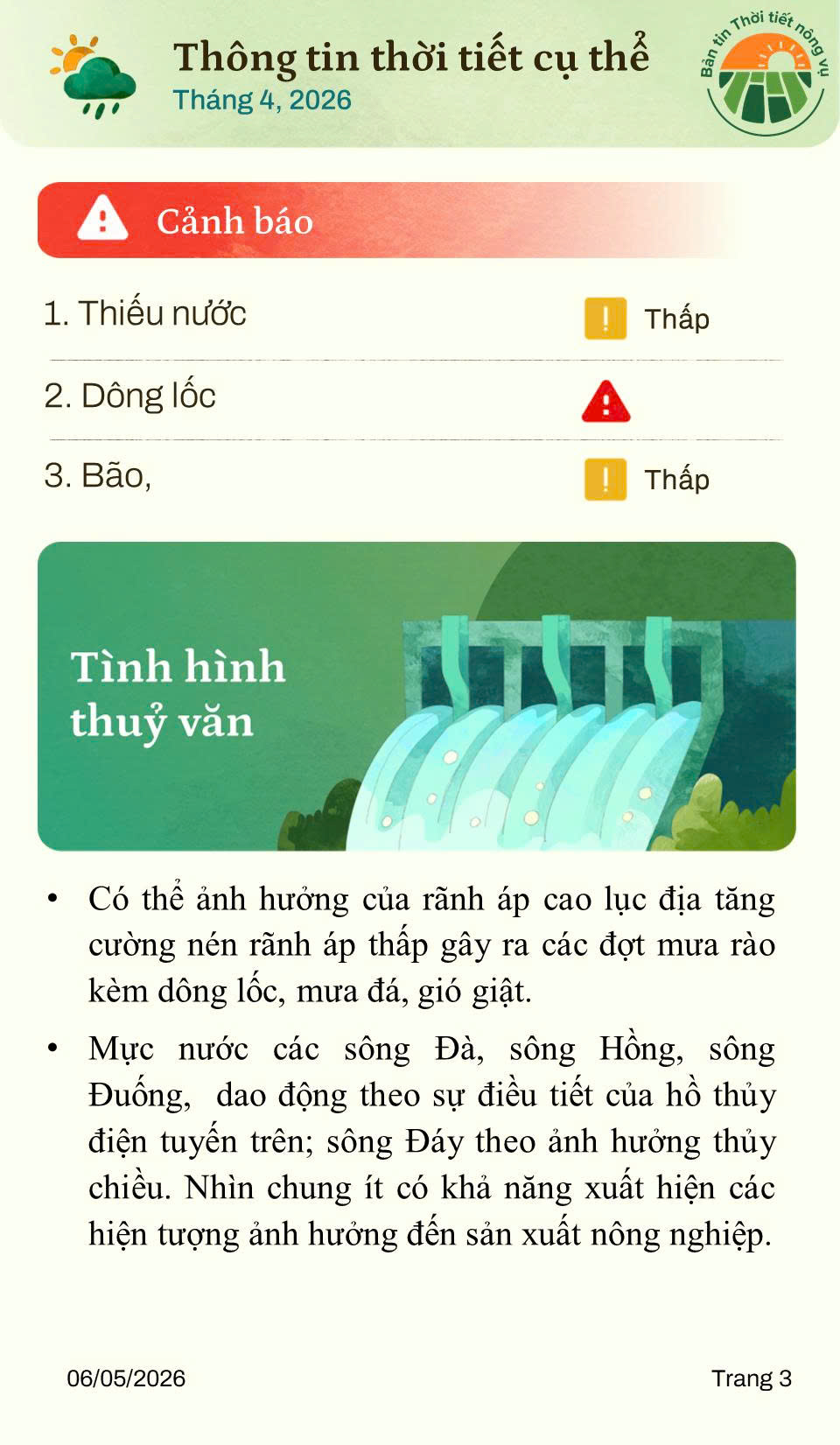 BẢN TIN THỜI TIẾT NÔNG VỤ THÁNG 5/2026- Ảnh 3.
