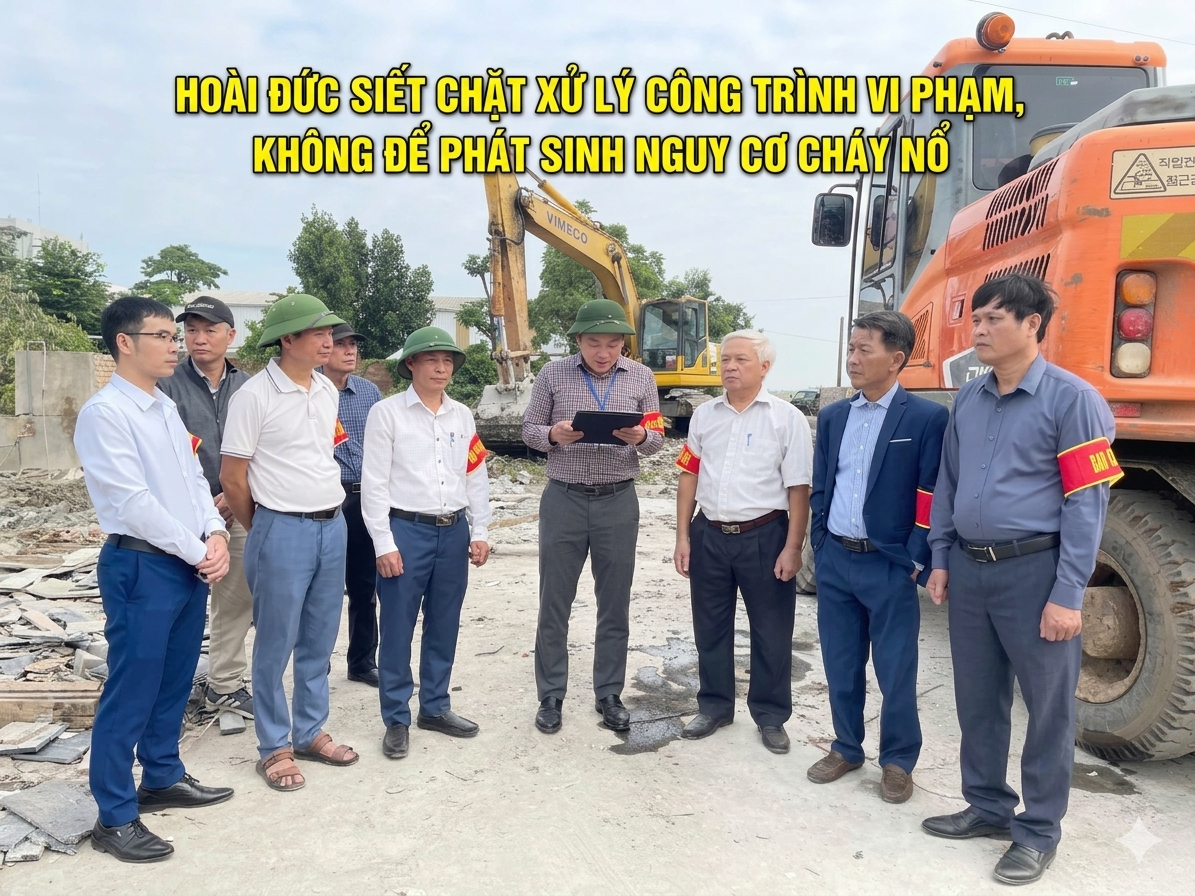 Hoài Đức siết chặt xử lý công trình vi phạm, không để phát sinh nguy cơ cháy nổ- Ảnh 1.