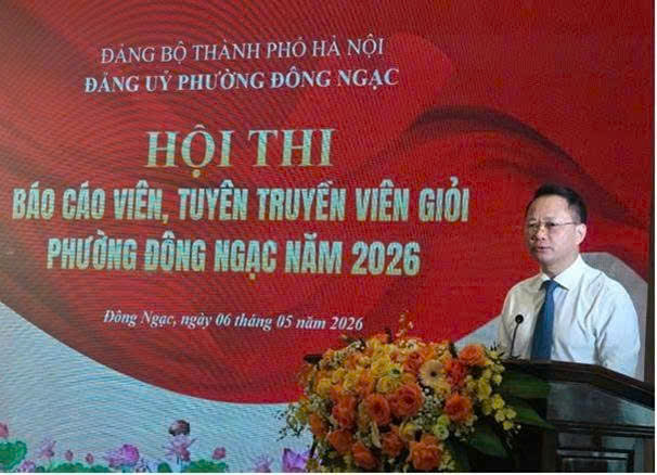 Sôi nổi Hội thi Báo cáo viên, tuyên truyền viên giỏi
năm 2026 tại phường Đông Ngạc
- Ảnh 2.