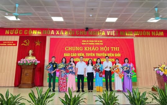 Đảng ủy phường Tương Mai tổ chức Chung khảo hội thi Báo cáo viên, tuyên truyền viên giỏi năm 2026- Ảnh 1.
