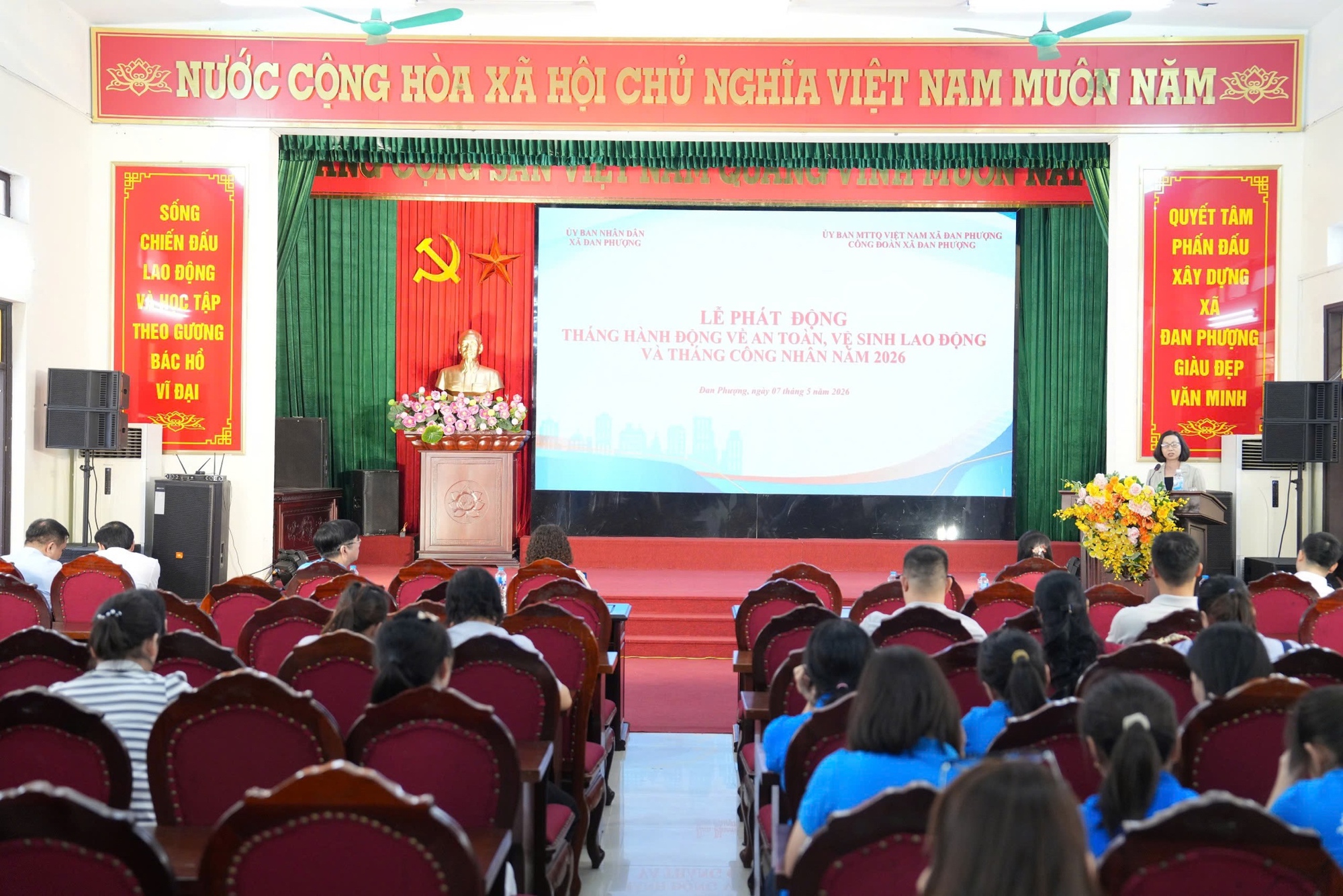 Xã Đan Phượng phát động Tháng hành động về an toàn, vệ sinh lao động và Tháng Công nhân năm 2026- Ảnh 1.