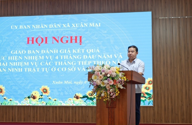 Xuân Mai: Giao ban đánh giá kết quả thực hiện nhiệm vụ 4 tháng đầu năm và triển khai nhiệm vụ các tháng tiếp theo năm 2026 của Tổ bảo vệ an ninh trật tự ở cơ sở và Đội dân phòng- Ảnh 4.
