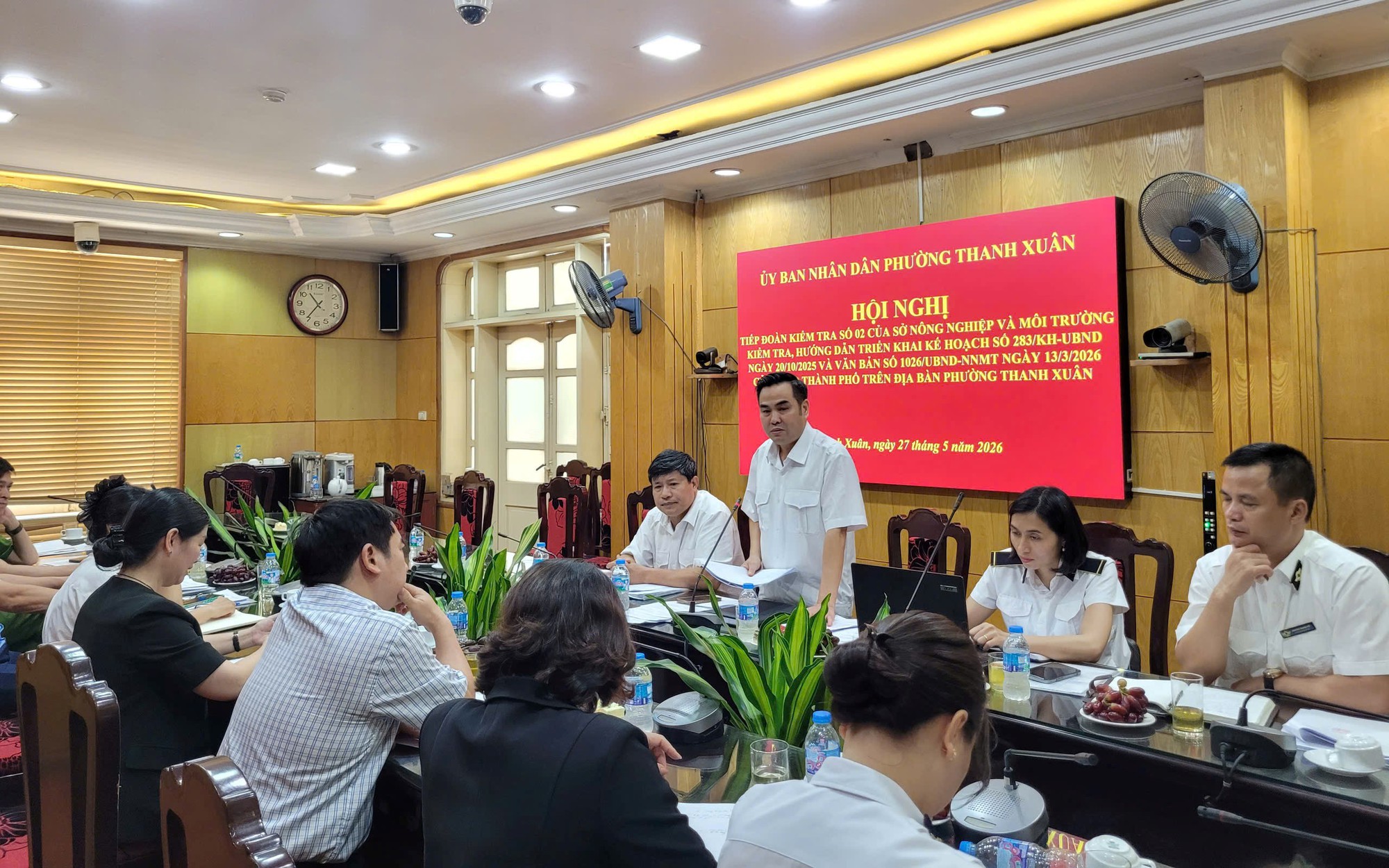 Đoàn kiểm tra số 02 của Sở Nông nghiệp và Môi trường kiểm tra công tác quản lý giết mổ, kinh doanh sản phẩm động vật tại phường Thanh Xuân