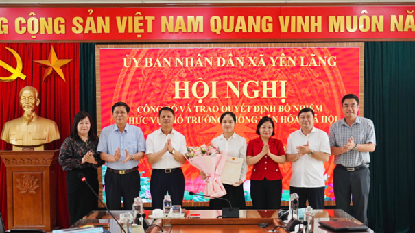 Yên Lãng công bố quyết định bổ nhiệm Phó Trưởng phòng Văn hóa - Xã hội- Ảnh 1.