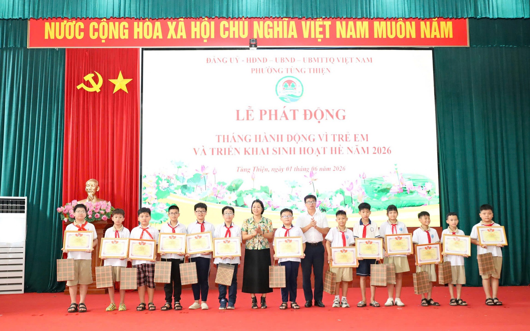 Phường Tùng Thiện phát động Tháng hành động vì trẻ em và khai mạc sinh hoạt hè năm 2026