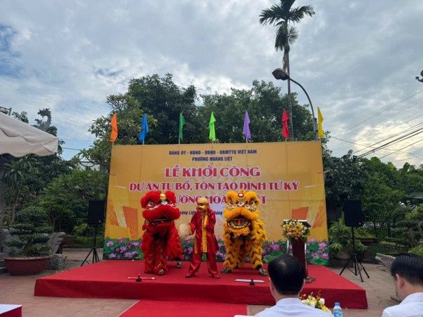 Lễ khởi công Dự án tu bổ, tôn tạo Đình Tứ Kỳ, phường Hoàng Liệt; Ra quân hưởng ứng phong trào “Toàn dân chung tay bảo vệ môi trường, vì Thủ đô xanh - sạch - đẹp”- Ảnh 2.