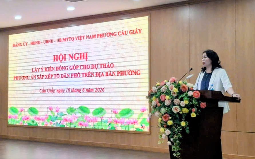 Cầu Giấy: Lấy ý kiến đóng góp dự thảo về phương án sắp xếp tổ dân phố trên địa bàn phường.