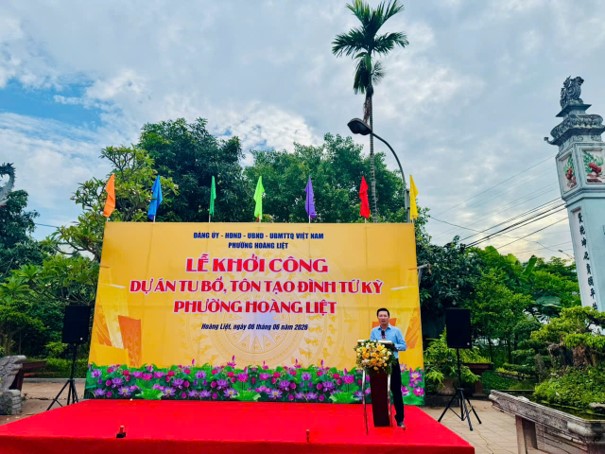 Lễ khởi công Dự án tu bổ, tôn tạo Đình Tứ Kỳ, phường Hoàng Liệt; Ra quân hưởng ứng phong trào “Toàn dân chung tay bảo vệ môi trường, vì Thủ đô xanh - sạch - đẹp”- Ảnh 3.
