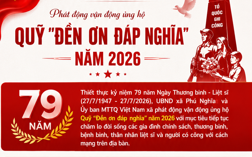 Phú Nghĩa phát động vận động ủng hộ Quỹ “Đền ơn đáp nghĩa” năm 2026