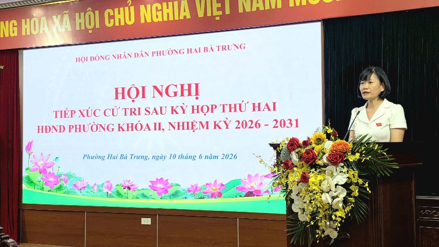 Phường Hai Bà Trưng tổ chức thành công Hội nghị tiếp xúc cử tri sau kỳ họp thứ hai HĐND phường khóa II- Ảnh 1.