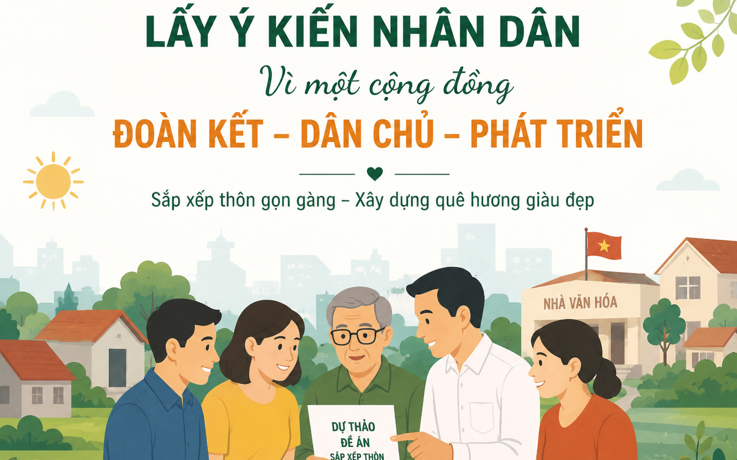 Xã Tam Hưng tổ chức lấy ý kiến Nhân dân về dự thảo Đề án sắp xếp thôn