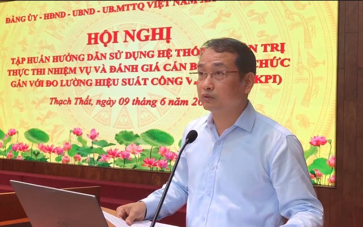 NÂNG CAO HIỆU QUẢ QUẢN TRỊ, ĐIỀU HÀNH: XÃ THẠCH THẤT TRIỂN KHAI TẬP HUẤN HANOIWORK VÀ OKR/KPI