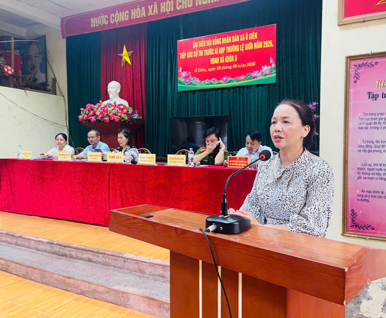 Tổ đại biểu số 7 HĐND xã Ô Diên tiếp xúc cử tri khu vựcTân Lập trước kỳ họp thường lệ giữa năm 2026- Ảnh 6.