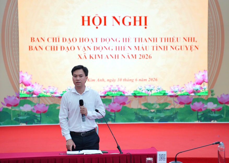 XÃ KIM ANH TRIỂN KHAI HOẠT ĐỘNG HÈ THANH THIẾU NHI VÀ KẾ HOẠCH HIẾN MÁU TÌNH NGUYỆN NĂM 2026- Ảnh 1.
