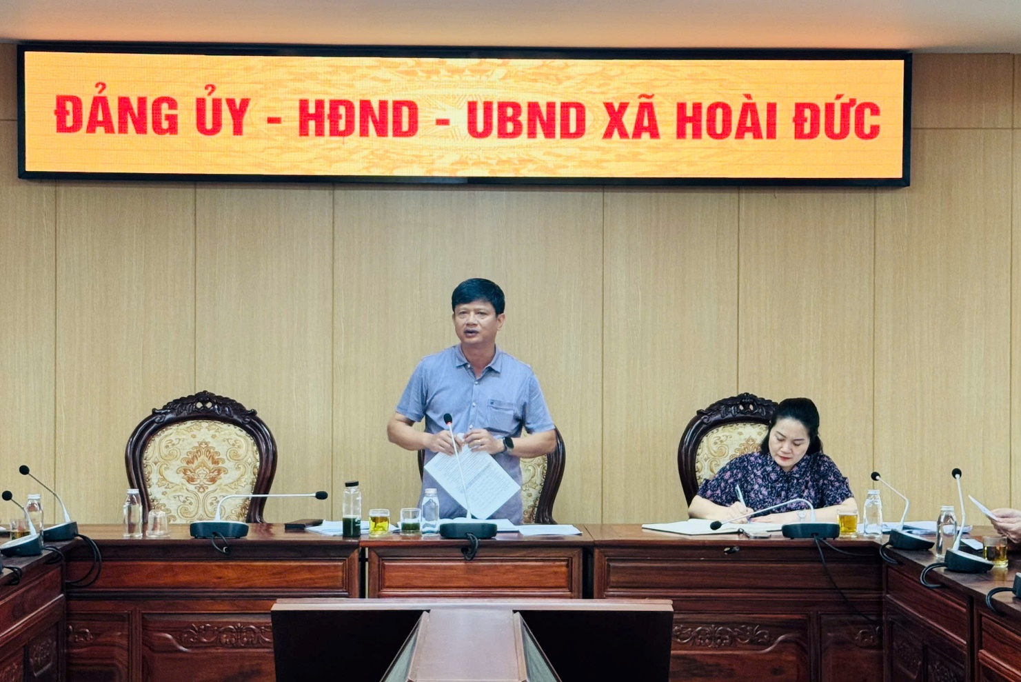 Xã Hoài Đức triển khai dự thảo Đề án sắp xếp thôn, tổ dân phố trên địa bàn- Ảnh 1.
