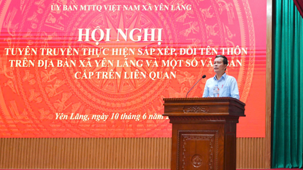 MTTQ XÃ YÊN LÃNG TỔ CHỨC HỘI NGHỊ TUYÊN TRUYỀN CÁC NỘI DUNG TRỌNG TÂM- Ảnh 3.