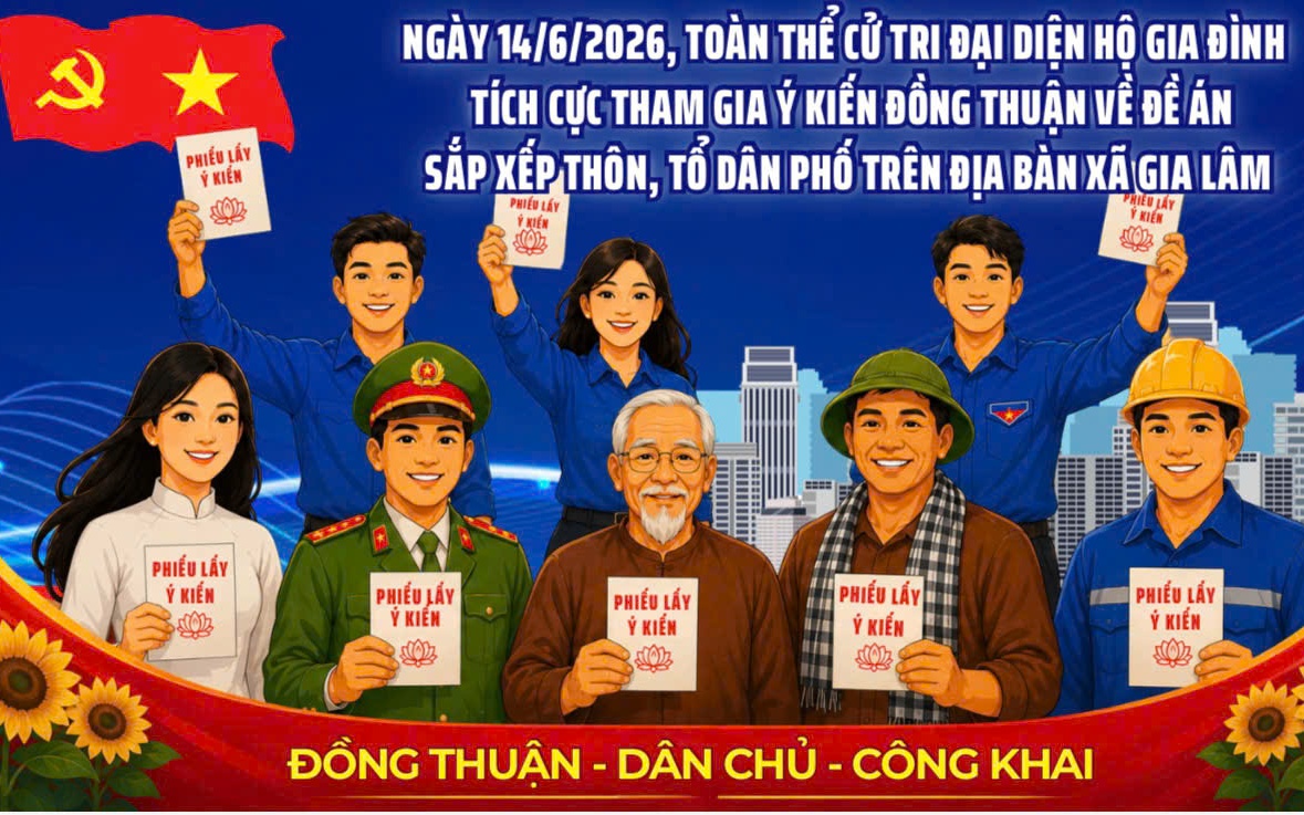 Inforgraphic Đề án sắp xếp thôn, TDP trên địa bàn xã Gia Lâm
