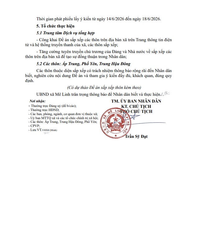 Công khai Đề án sắp xếp các thôn trên địa bàn xã Mê Linh - Ảnh 2.