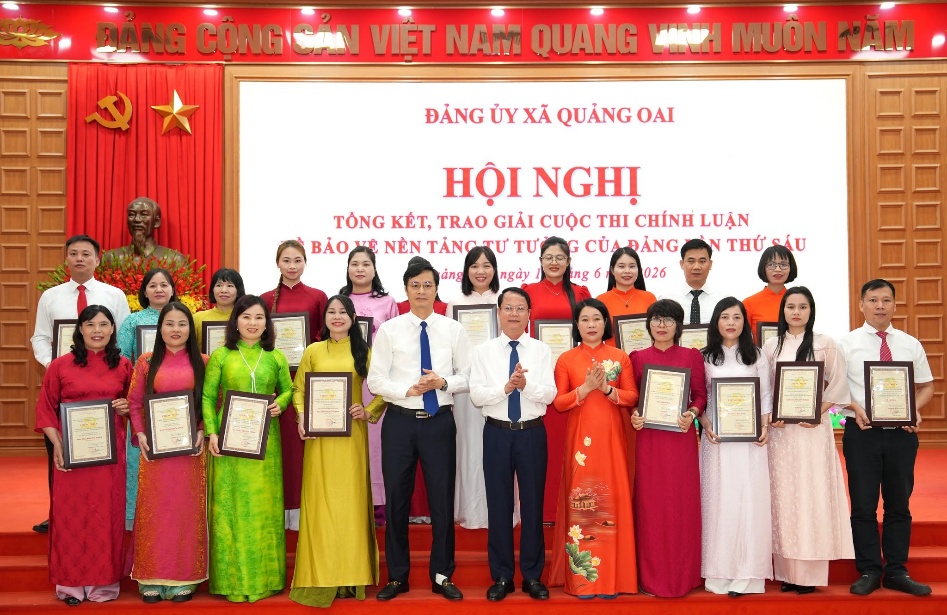 Quảng Oai tổng kết, trao giải Cuộc thi chính luận về bảo vệ nền tảng tư tưởng của Đảng lần thứ Sáu năm 2026- Ảnh 3.