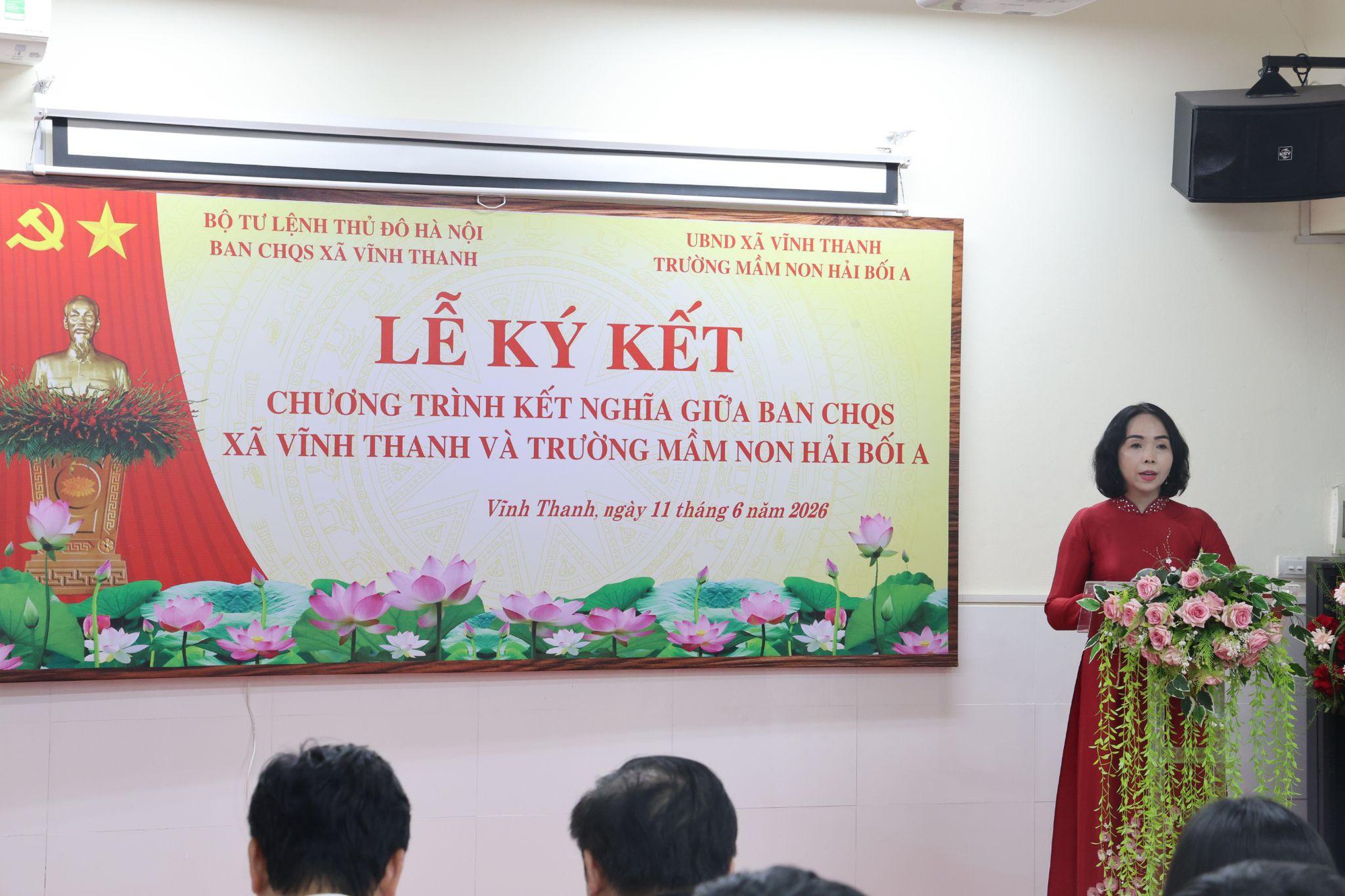 Ban Chỉ huy Quân sự xã Vĩnh Thanh kết nghĩa với Trường Mầm non Hải Bối A: Gắn kết quân - dân, chung tay chăm lo thế hệ trẻ- Ảnh 6.