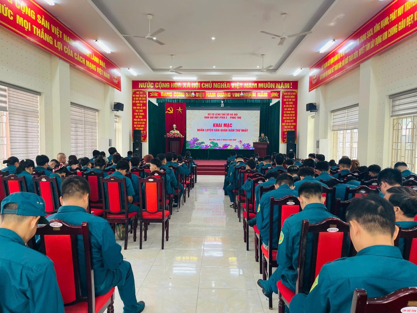 Hoài Đức tham gia huấn luyện dân quân tự vệ năm thứ nhất PTKV2-Phúc Thọ- Ảnh 1.