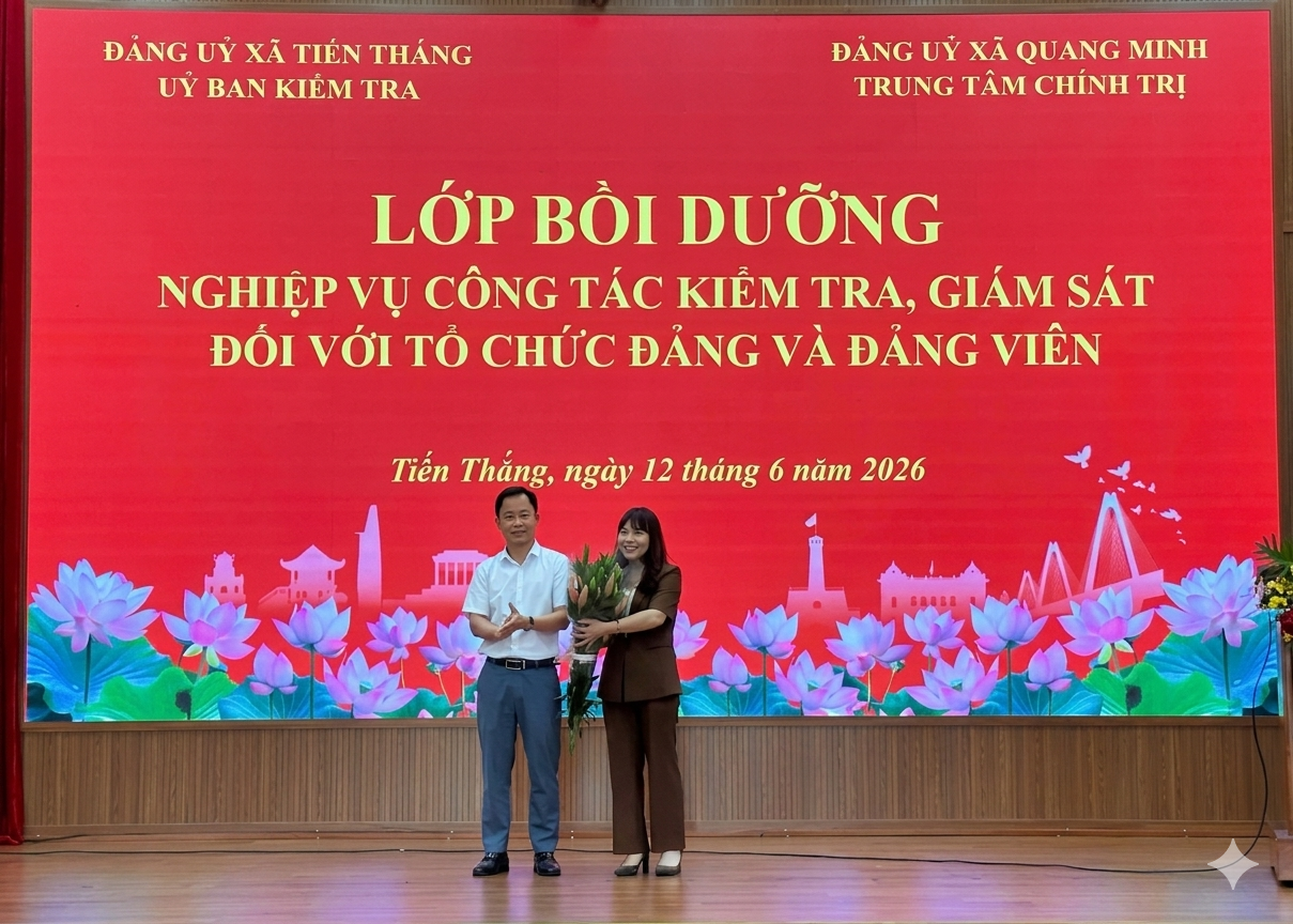 Xã Tiến Thắng khai mạc lớp bồi dưỡng nghiệp vụ công tác kiểm tra, giám sát đối với tổ chức Đảng và đảng viên năm 2026- Ảnh 3.