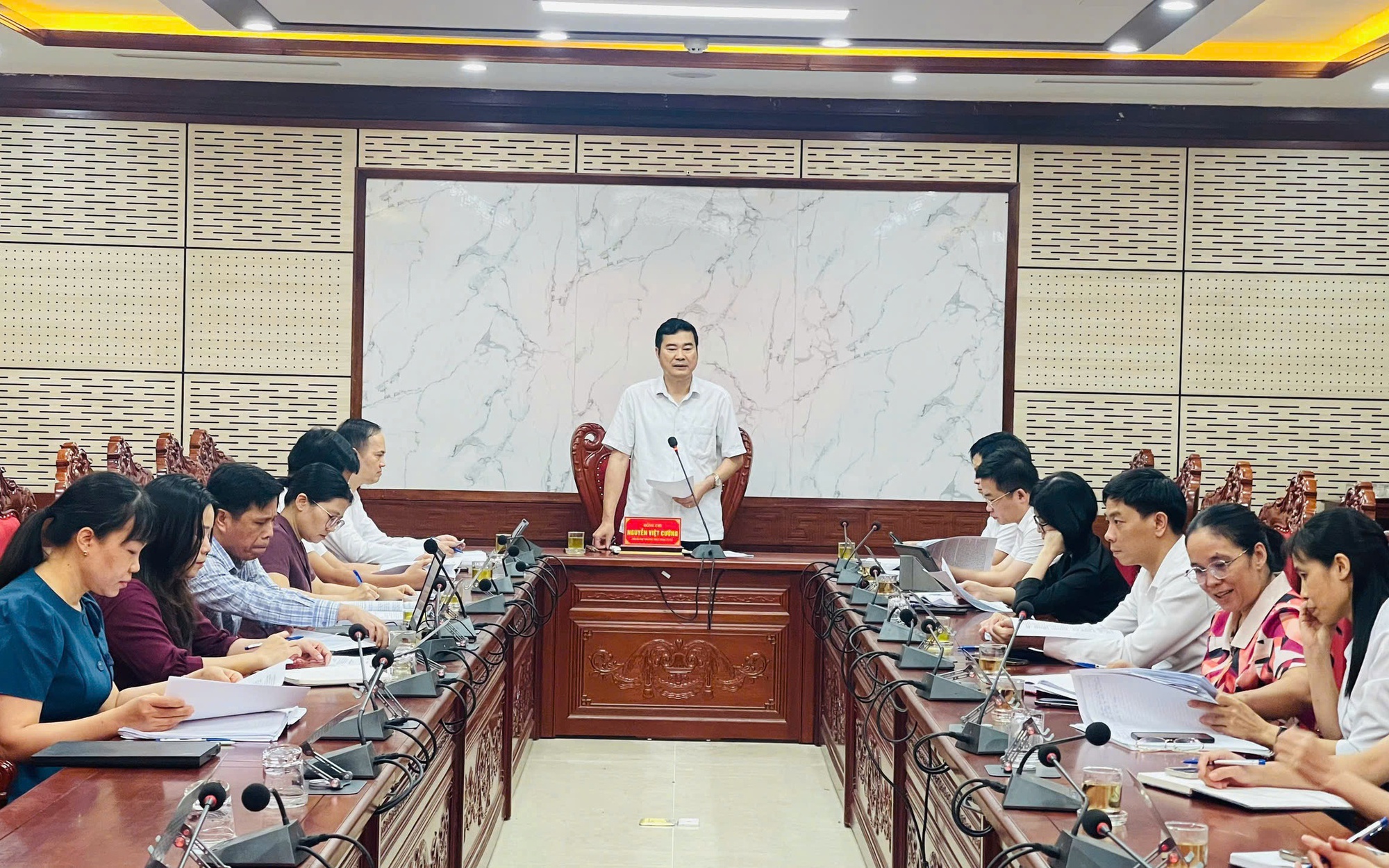 Đoàn Giám sát của Ban Thường vụ Đảng ủy xã làm việc với Đảng ủy UBND xã về kết quả công tác lãnh đạo, chỉ đạo, tổ chức thực hiện Nghị quyết số 57-NQ/TW của Bộ Chính trị