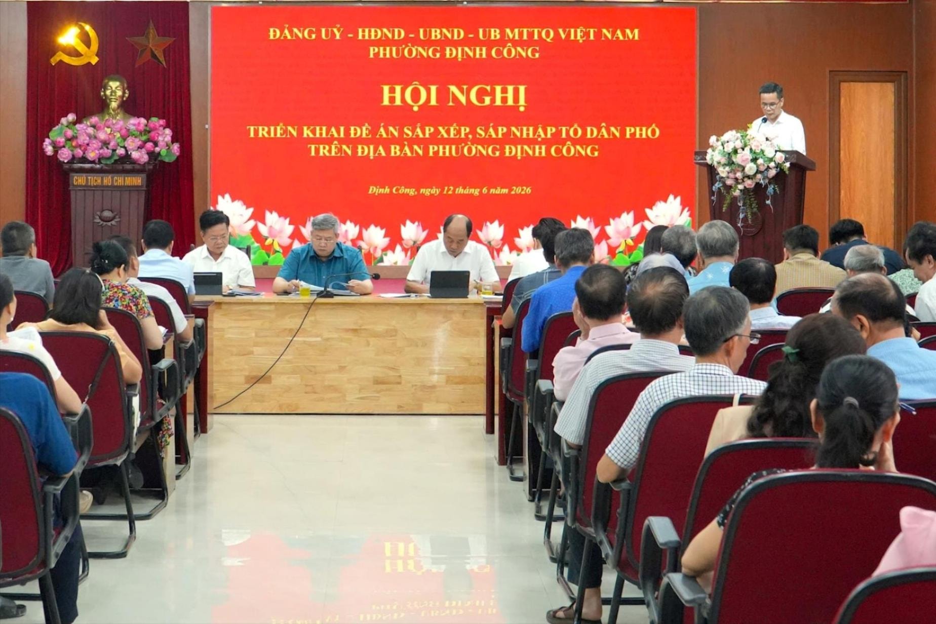 Phường Định Công dự kiến sắp xếp từ 69 xuống còn 35 tổ dân phố- Ảnh 1.