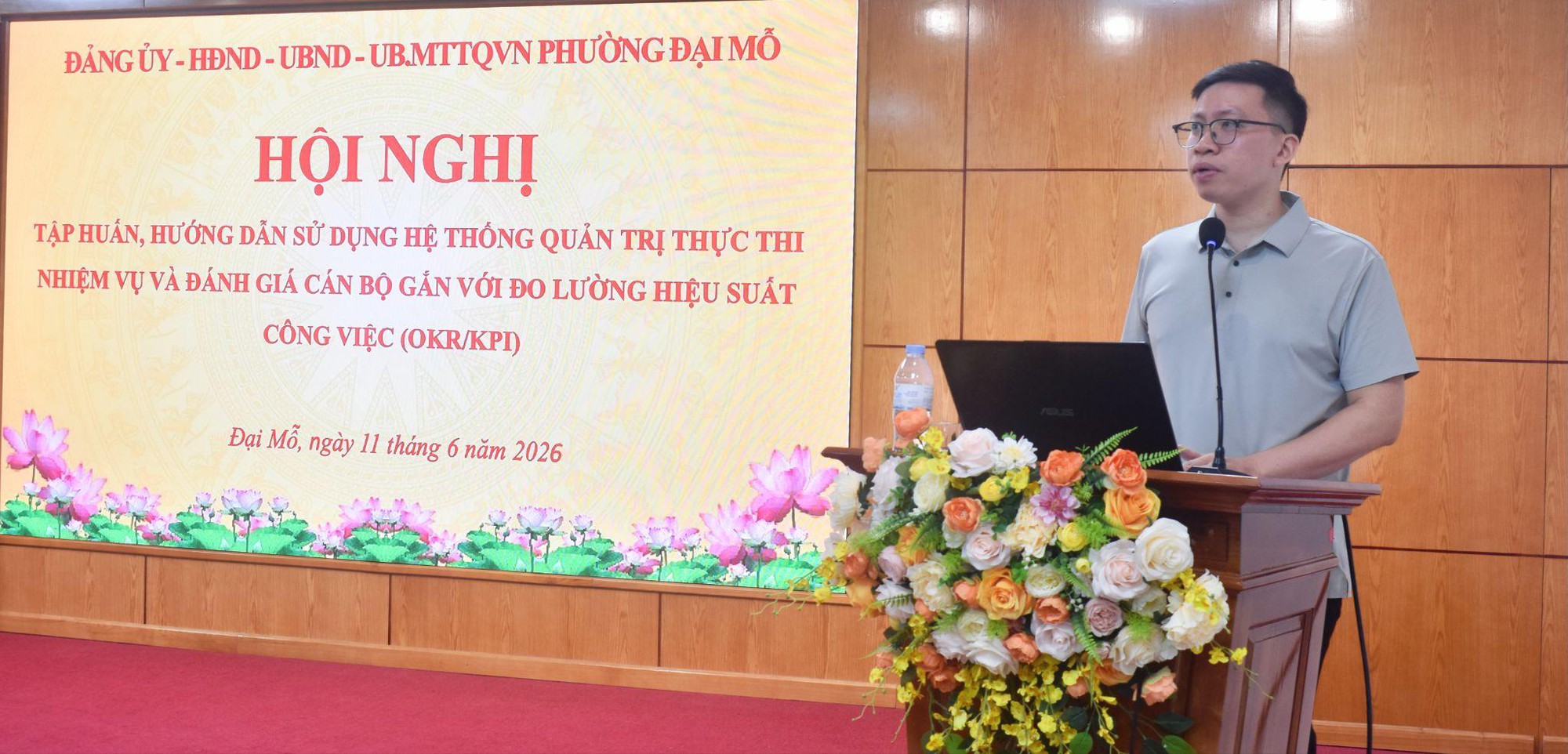 Phường Đại Mỗ tập huấn sử dụng hệ thống quản trị thực thi nhiệm vụ và đánh giá cán bộ gắn với đo lường hiệu suất công việc theo phương pháp OKR/KPI trên nền tảng HanoiWork- Ảnh 1.