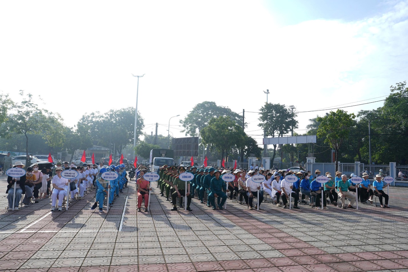 A group of people marching in a parade  AI-generated content may be incorrect.