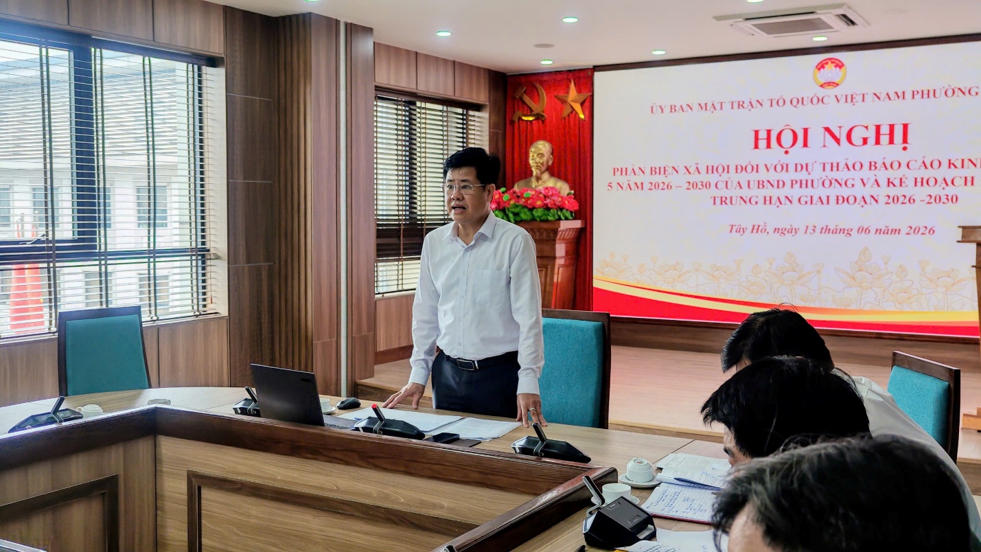 Phường Tây Hồ tổ chức Hội nghị phản biện đối với dự thảo Kế hoạch phát triển kinh tế - xã hội 5 năm giai đoạn 2026 – 2030 và kế hoạch đầu tư công trung hạn giai đoạn 2026 – 2030- Ảnh 5.