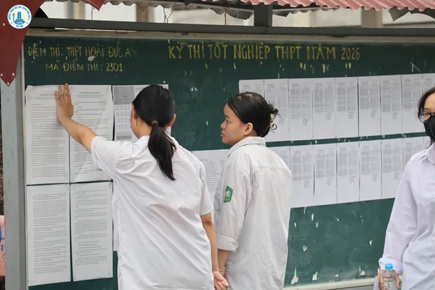 Kỳ thi Tốt nghiệp THPT Quốc gia năm 2026 trên địa bàn xã Hoài Đức diễn ra nghiêm túc, an toàn- Ảnh 1.