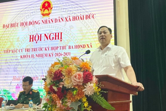 Đại biểu HĐND xã Hoài Đức khoá II, nhiệm kỳ 2026-2031 tiếp xúc cử tri trước Kỳ họp thứ 3- Ảnh 2.
