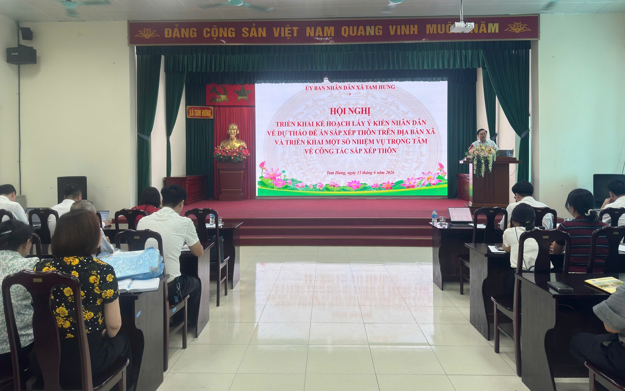 Xã Tam Hưng triển khai lấy ý kiến Nhân dân về Đề án sắp xếp thôn và các nhiệm vụ trọng tâm phục vụ sắp xếp thôn