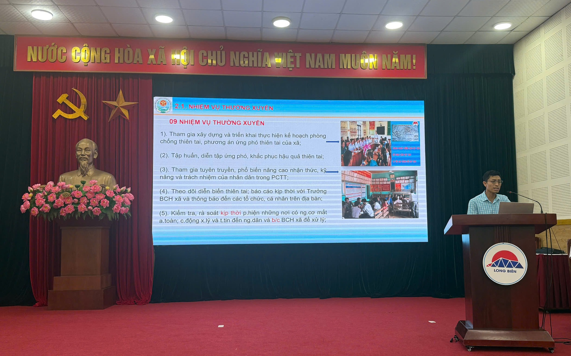 Phường Long Biên tổ chức tập huấn nghiệp vụ phòng, chống thiên tai năm 2026