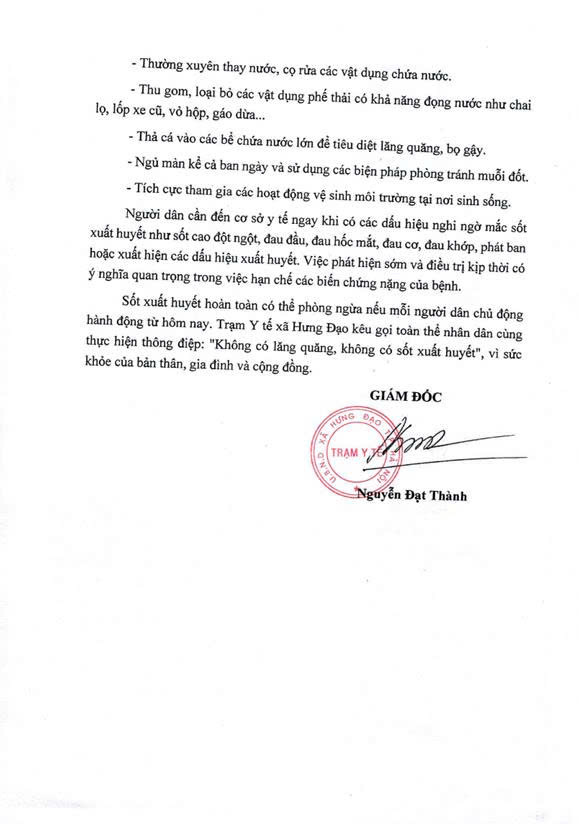 HƯỞNG ỨNG NGÀY ASEAN PHÒNG, CHỐNG SÓT XUÁT HUYẾT: CHUNG TAY DIỆT LĂNG QUĂNG, BẢO VỆ CỘNG ĐỒNG- Ảnh 2.