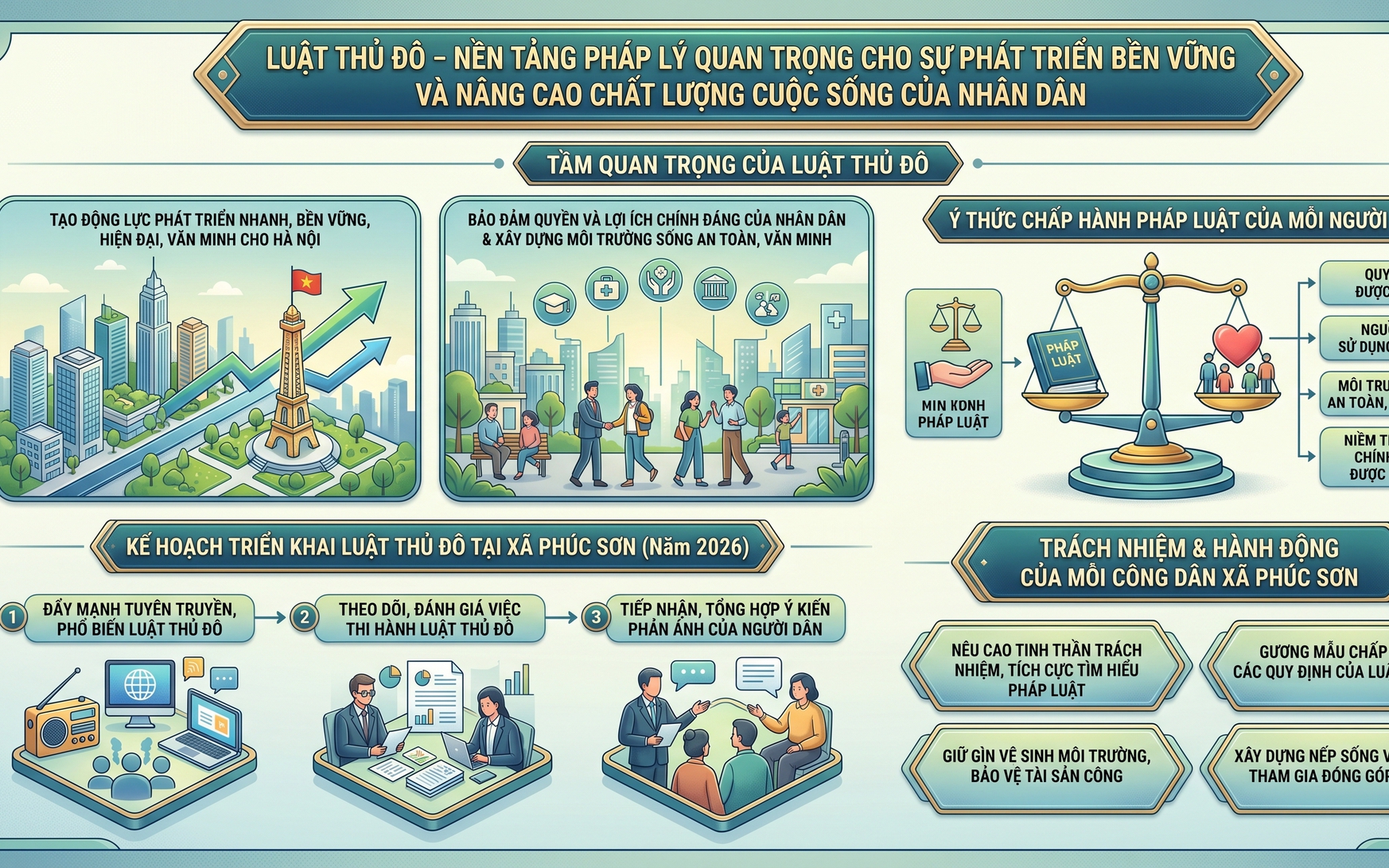 LUẬT THỦ ĐÔ – NỀN TẢNG PHÁP LÝ QUAN TRỌNG CHO SỰ PHÁT TRIỂN BỀN VỮNG VÀ NÂNG CAO CHẤT LƯỢNG CUỘC SỐNG CỦA NHÂN DÂN